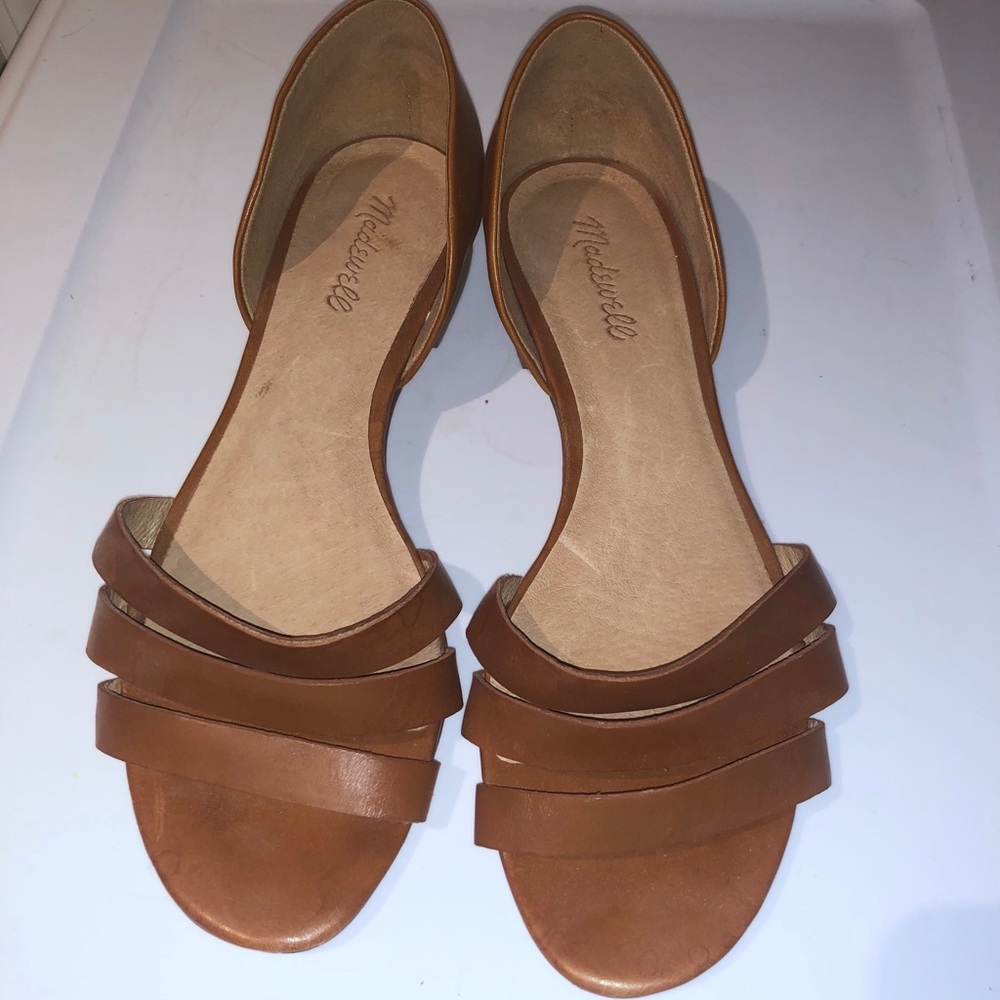 Madewell d'orsay flats tan leather 9.5